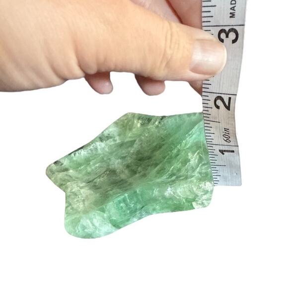 Green Flourite Crystal Star Shaped Ring Jewelry Dish Plate Decor Gemstone OS - Picture 14 of 14